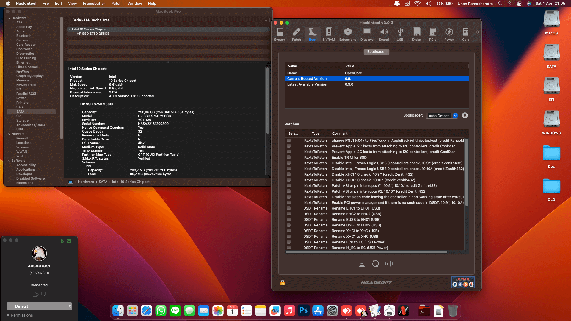 Asus TUF Gaming FX503VD E4310T [KabyLake   Intel HD 630 + I2C]   OpenCore 8